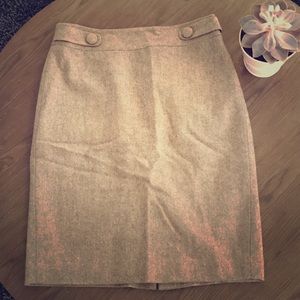 Ann Taylor Brown wool pencil skirt size 2